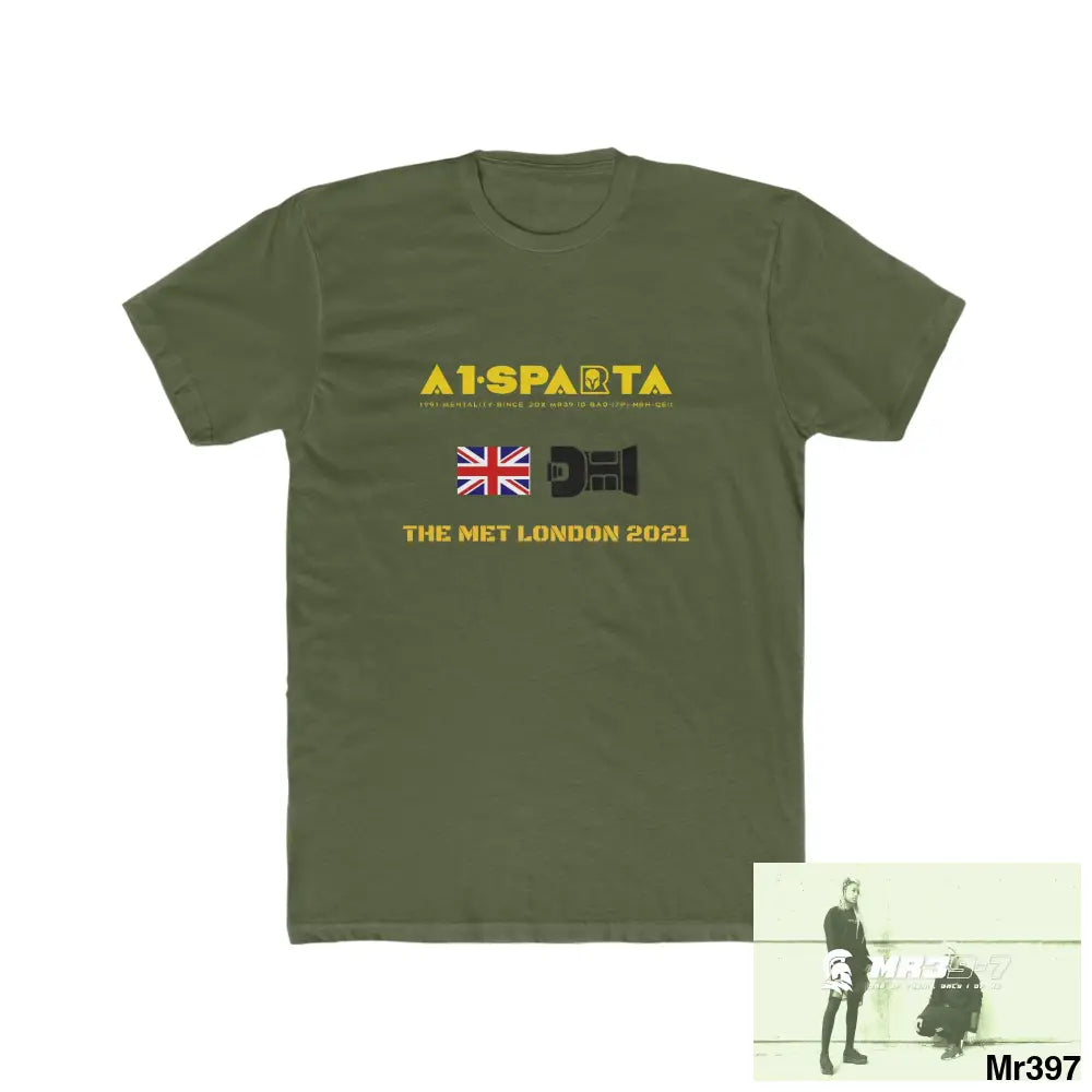 A1-Sparta One flew over the Redwoods Centre - Men’s Cotton Crew Tee Solid Military Green / XS T-Shirt