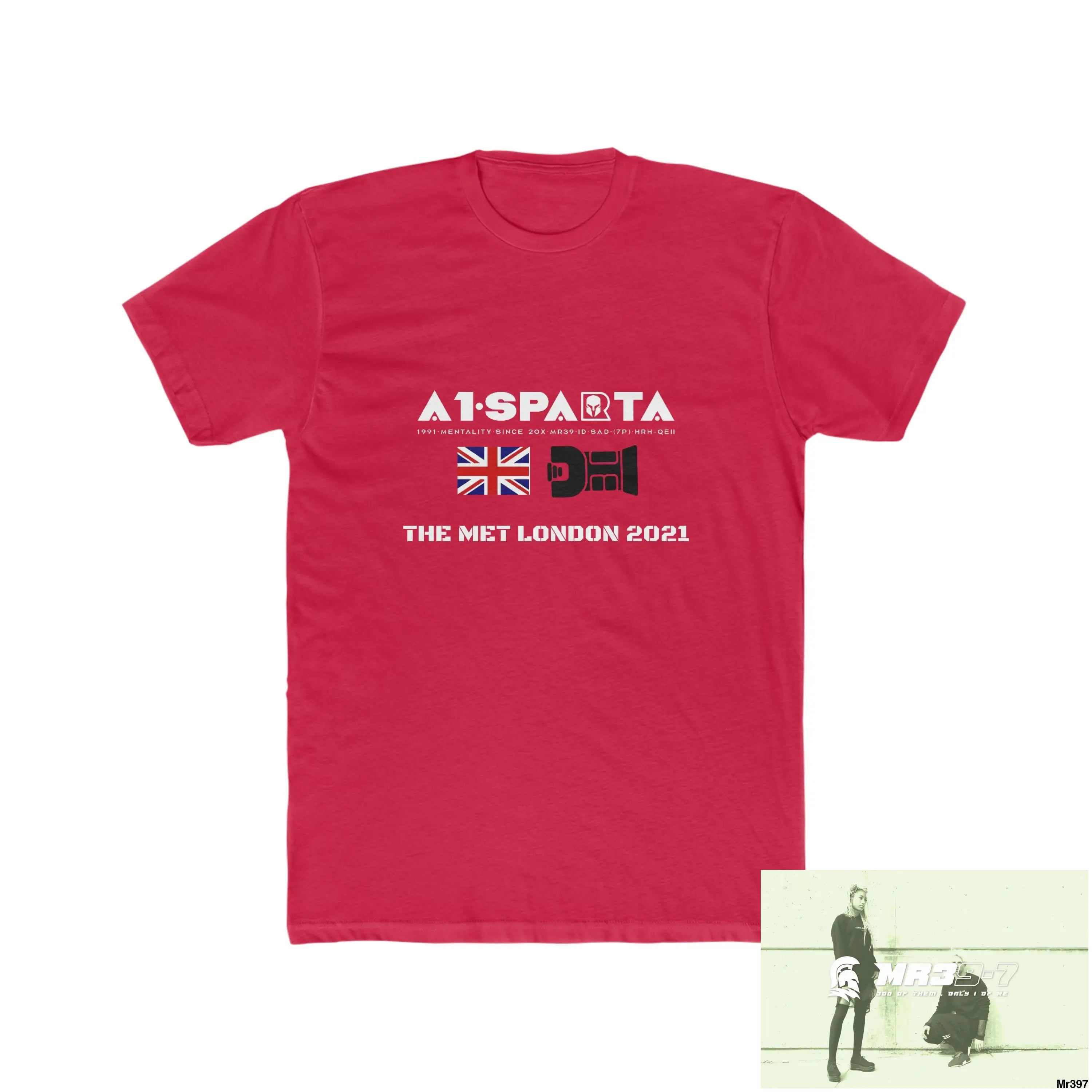 A1-Sparta One flew over the Redwoods Centre - Men’s Cotton Crew Tee Solid Red / XS T-Shirt