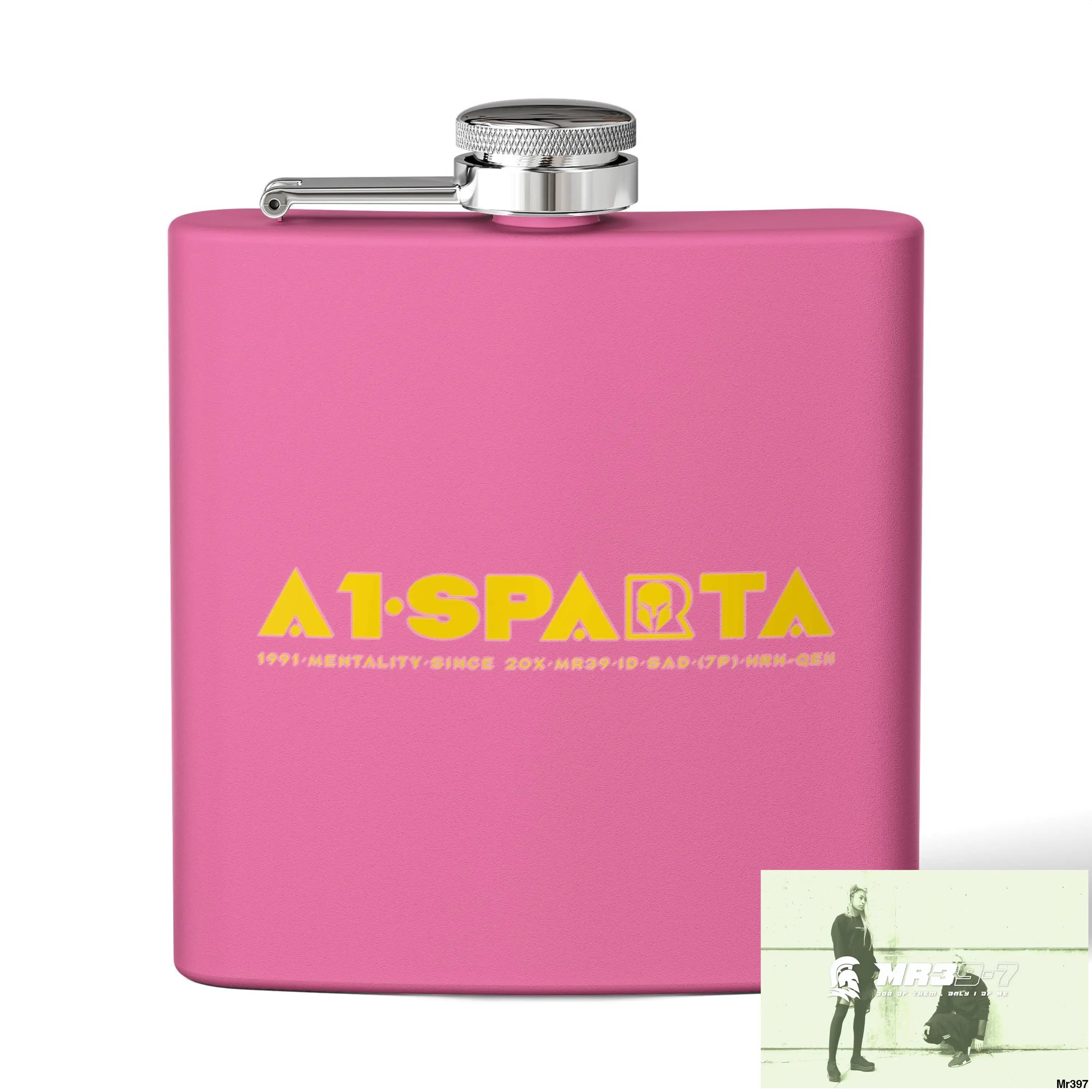 A1 Sparta Stylish Stainless Steel Flask for Tea/ Coffee Lovers - 6oz Personalized Gift 6oz / Pink Mug