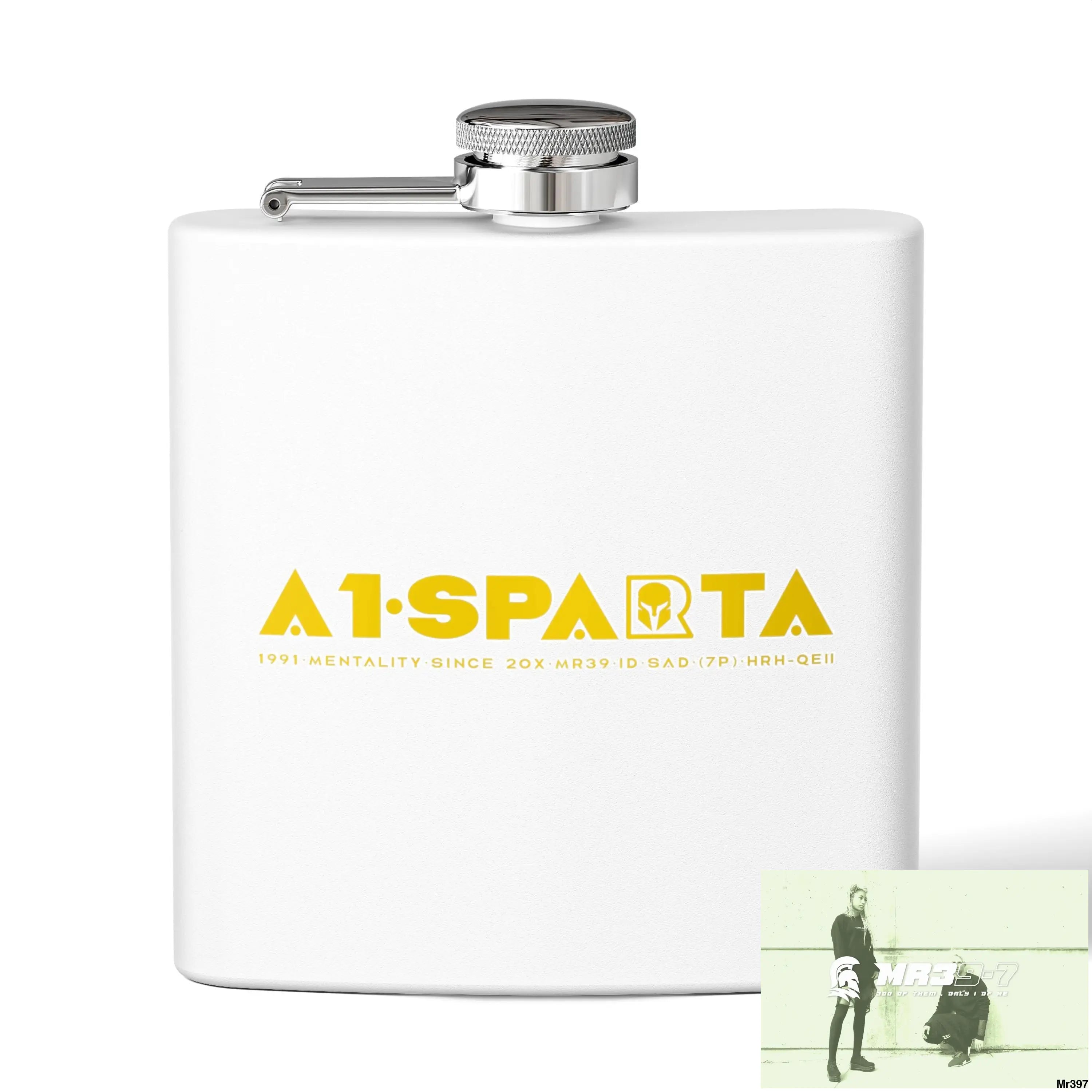 A1 Sparta Stylish Stainless Steel Flask for Tea/ Coffee Lovers - 6oz Personalized Gift 6oz / White Mug