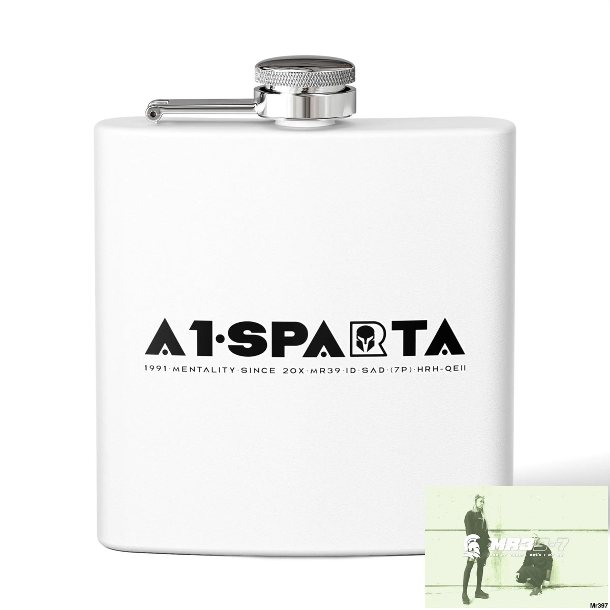 A1 Sparta Stylish Stainless Steel Flask for Tea/ Coffee Lovers - 6oz Personalized Gift 6oz / White Mug