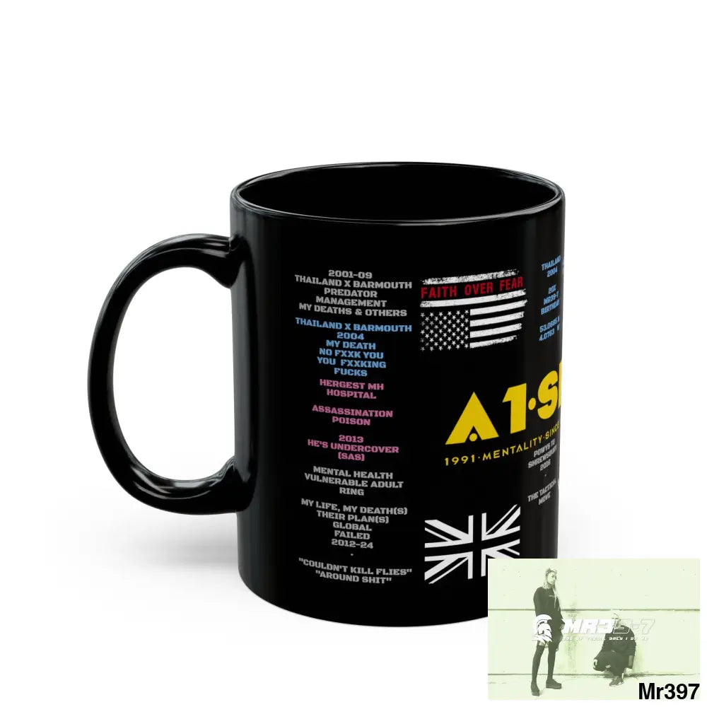 A1-Sparta Tactical 11oz Black Mug GB / Thailand/ Bermo /UK/KenyaThai Link up MH Assassination X-City Mental Health VAR
