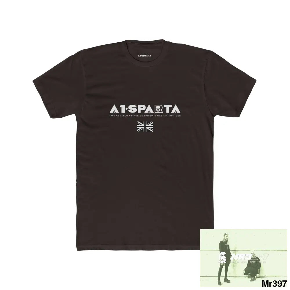 A1-Sparta Tactical GB 2012 My work Colwyn Bay to and From Men’s Cotton Crew Tee Solid Dark Chocolate / S T-Shirt