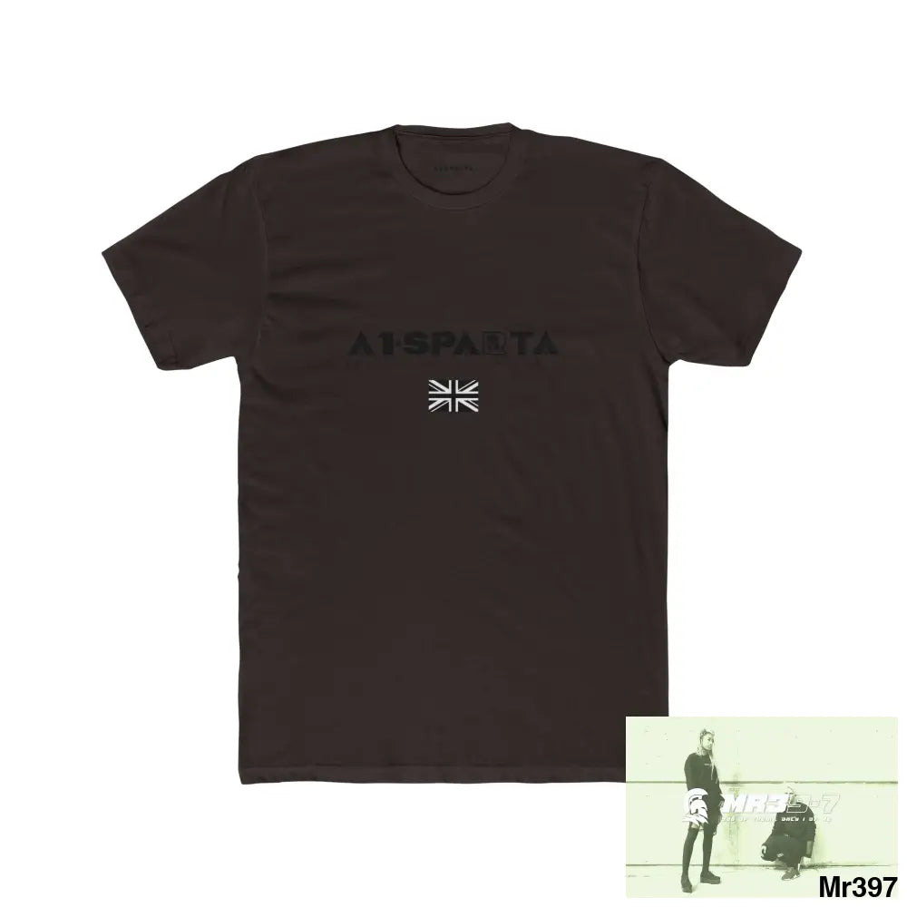 A1-Sparta Tactical GB 2012 My work Colwyn Bay to and from Men’s Cotton Crew Tee Solid Dark Chocolate / S T-Shirt