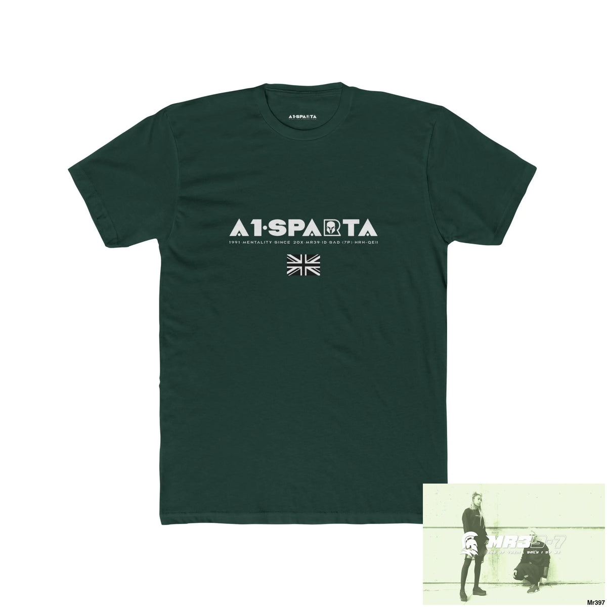 A1-Sparta Tactical GB 2012 My work Colwyn Bay to and From Men’s Cotton Crew Tee Solid Forest Green / S T-Shirt