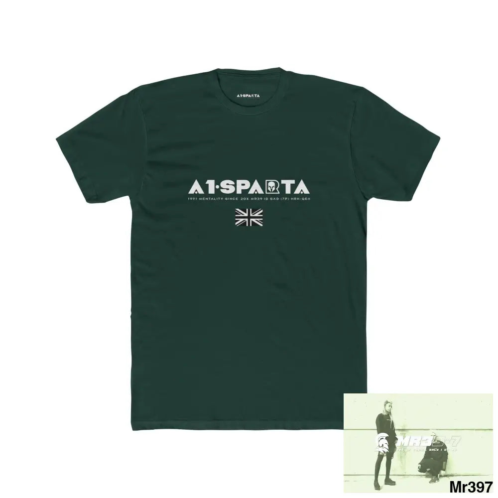 A1-Sparta Tactical GB 2012 My work Colwyn Bay to and From Men’s Cotton Crew Tee Solid Forest Green / S T-Shirt