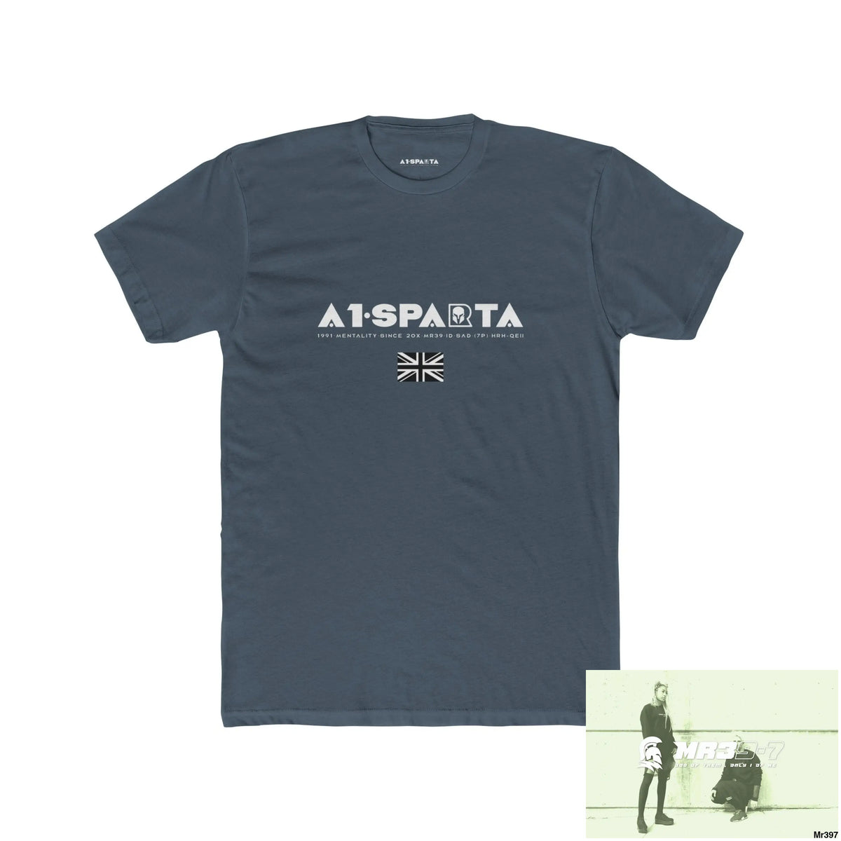 A1-Sparta Tactical GB 2012 My work Colwyn Bay to and From Men’s Cotton Crew Tee Solid Indigo / S T-Shirt