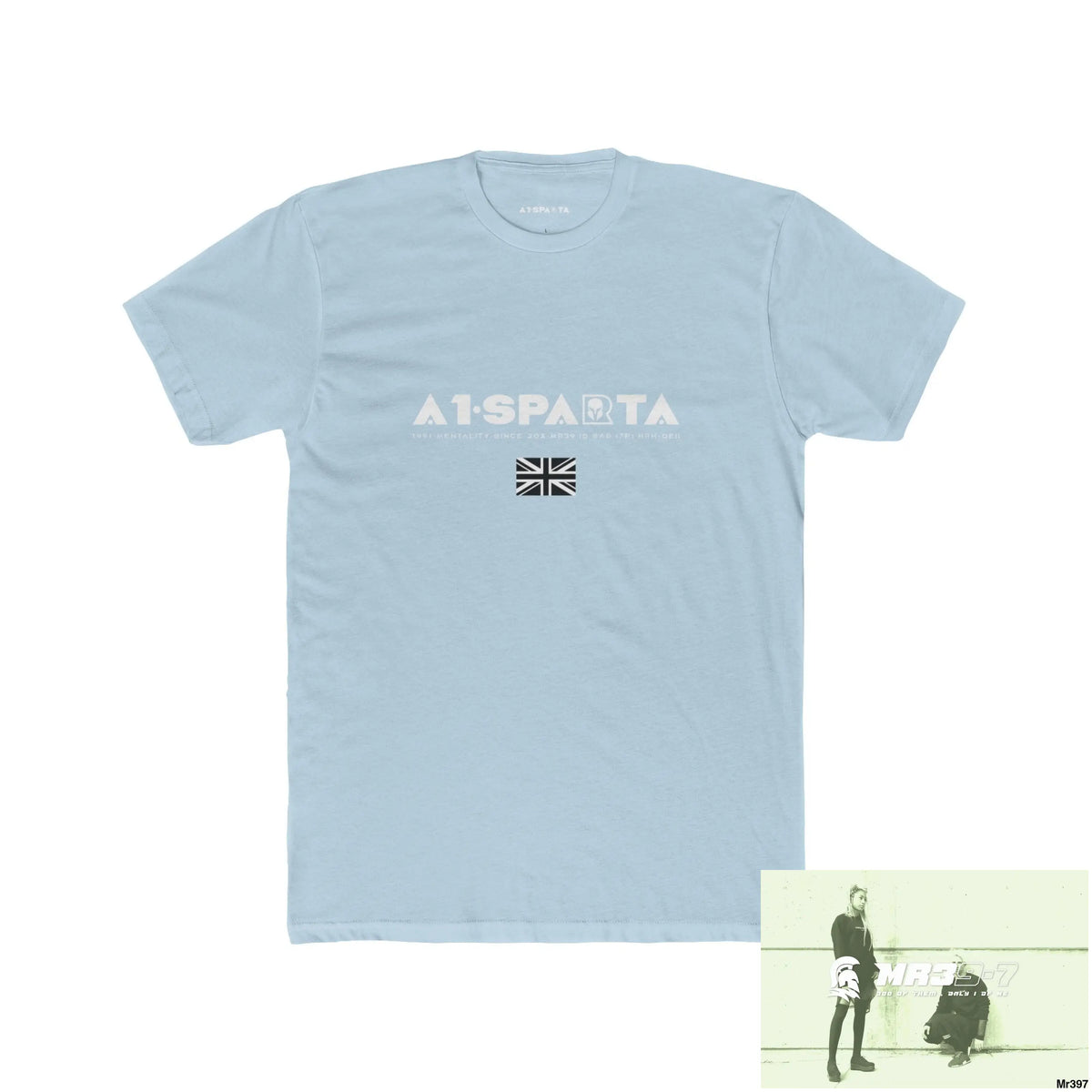 A1-Sparta Tactical GB 2012 My work Colwyn Bay to and From Men’s Cotton Crew Tee Solid Light Blue / S T-Shirt