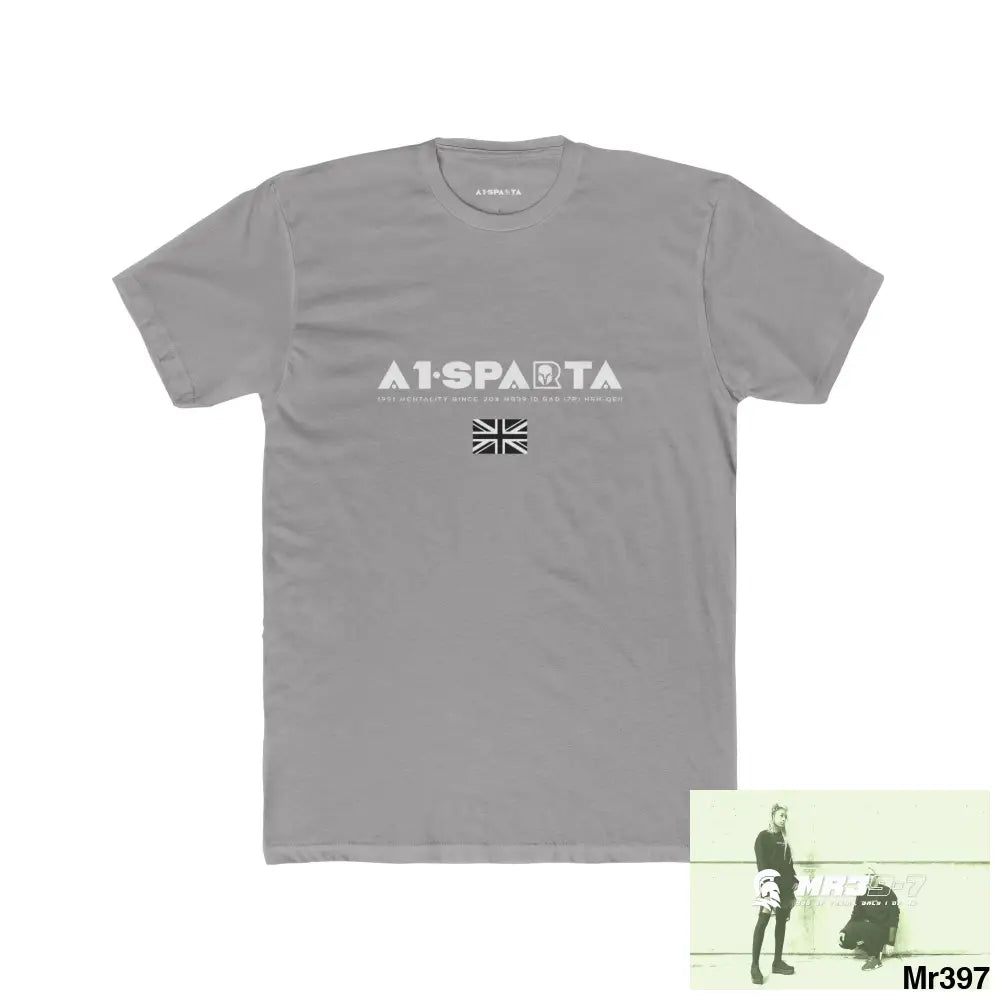A1-Sparta Tactical GB 2012 My work Colwyn Bay to and From Men’s Cotton Crew Tee Solid Light Grey / S T-Shirt