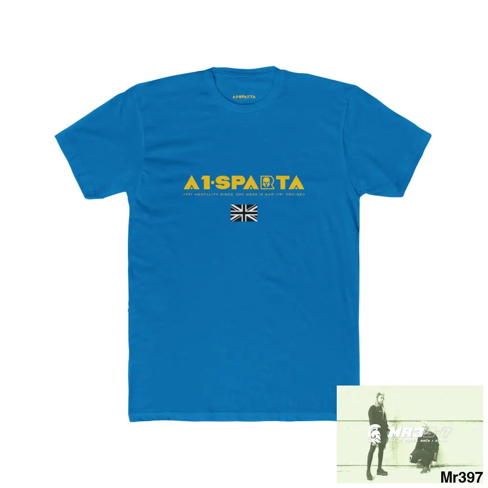 A1-Sparta Tactical GB 2012 My work Colwyn Bay to and from Men’s Cotton Crew Tee Solid Turquoise / S T-Shirt