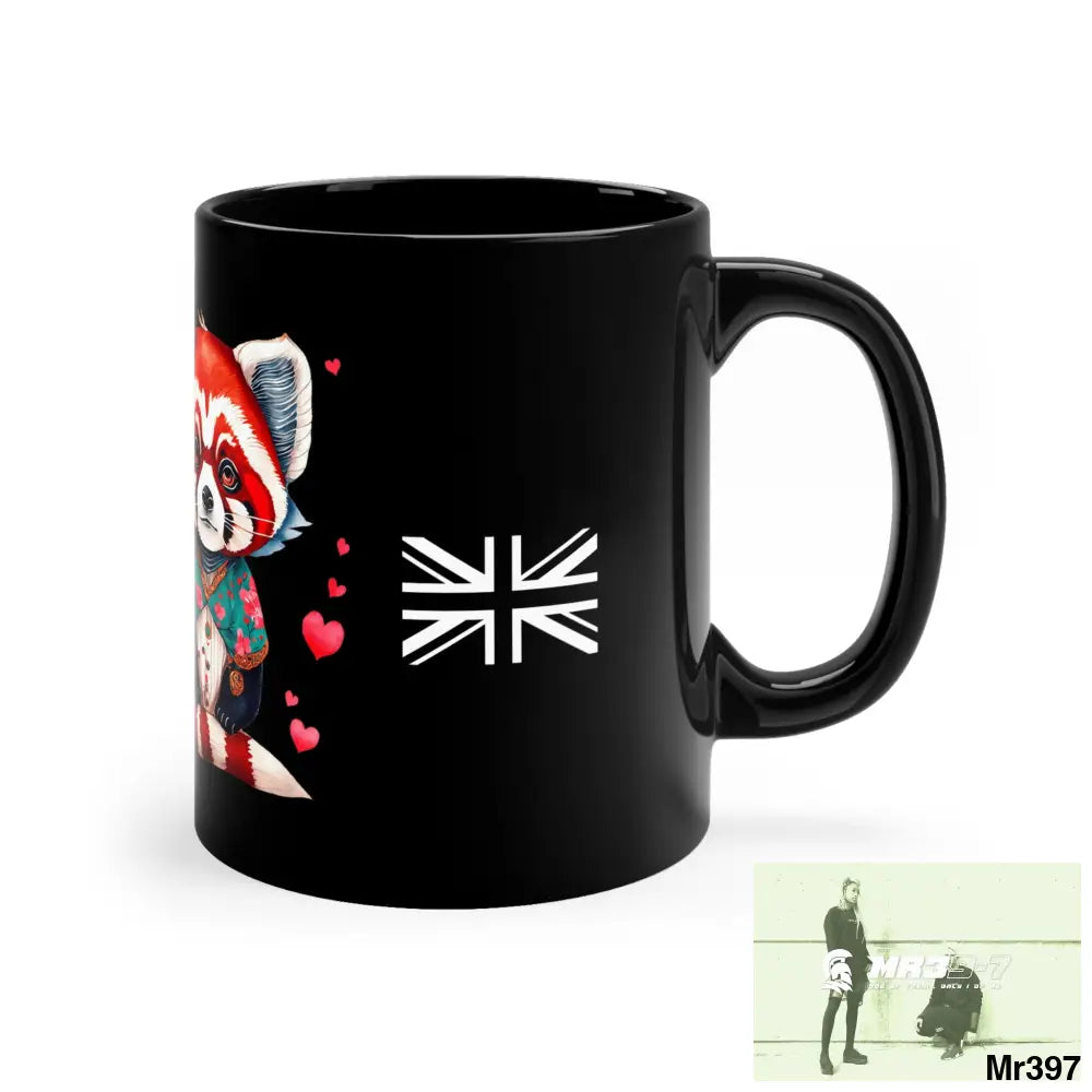 A1•Sparta Tactical Love GBR Valentine’s Day Cute Red Panda 11oz Black Mug 11oz Mug