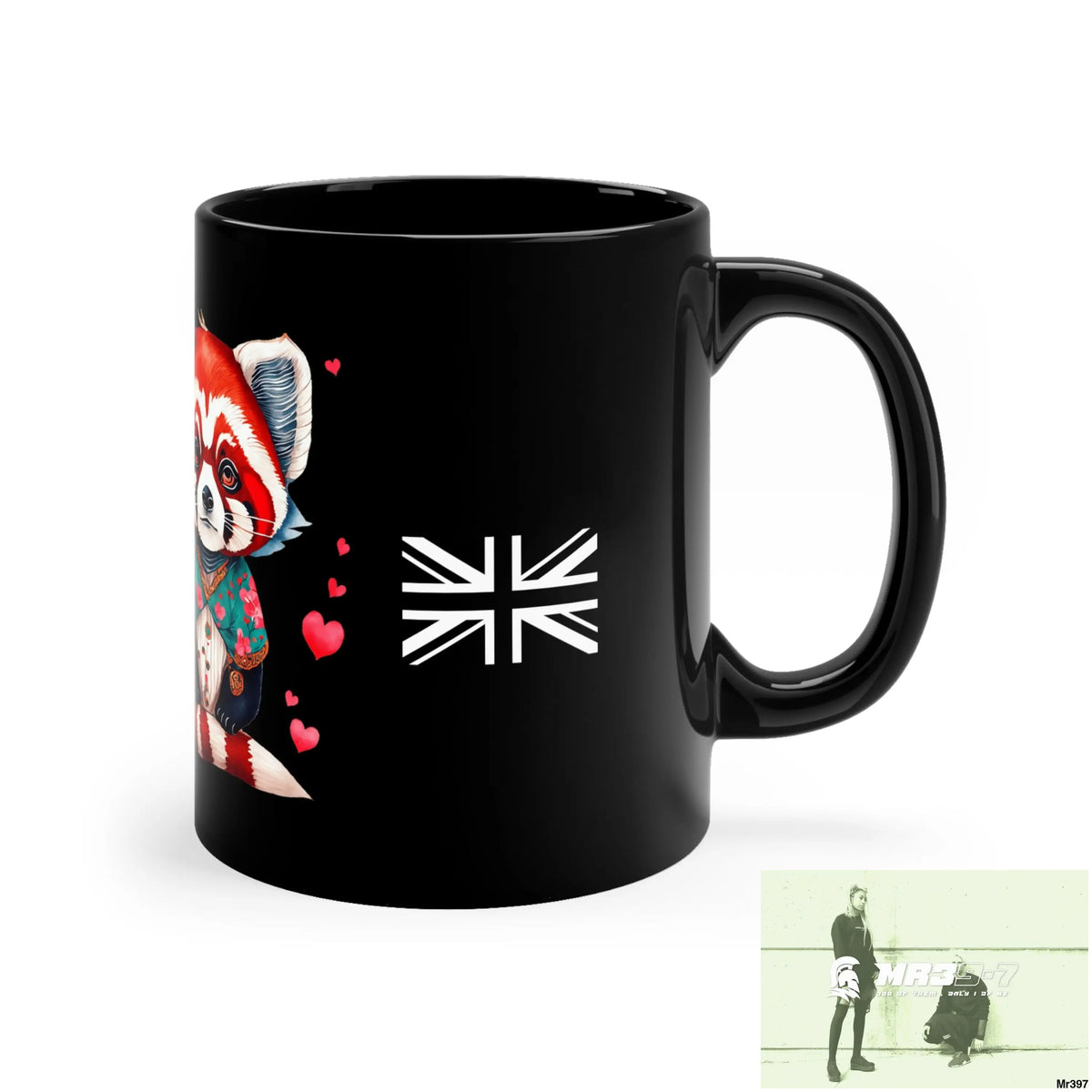 A1•Sparta Tactical Love GBR Valentine’s Day Cute Red Panda 11oz Black Mug 11oz Mug