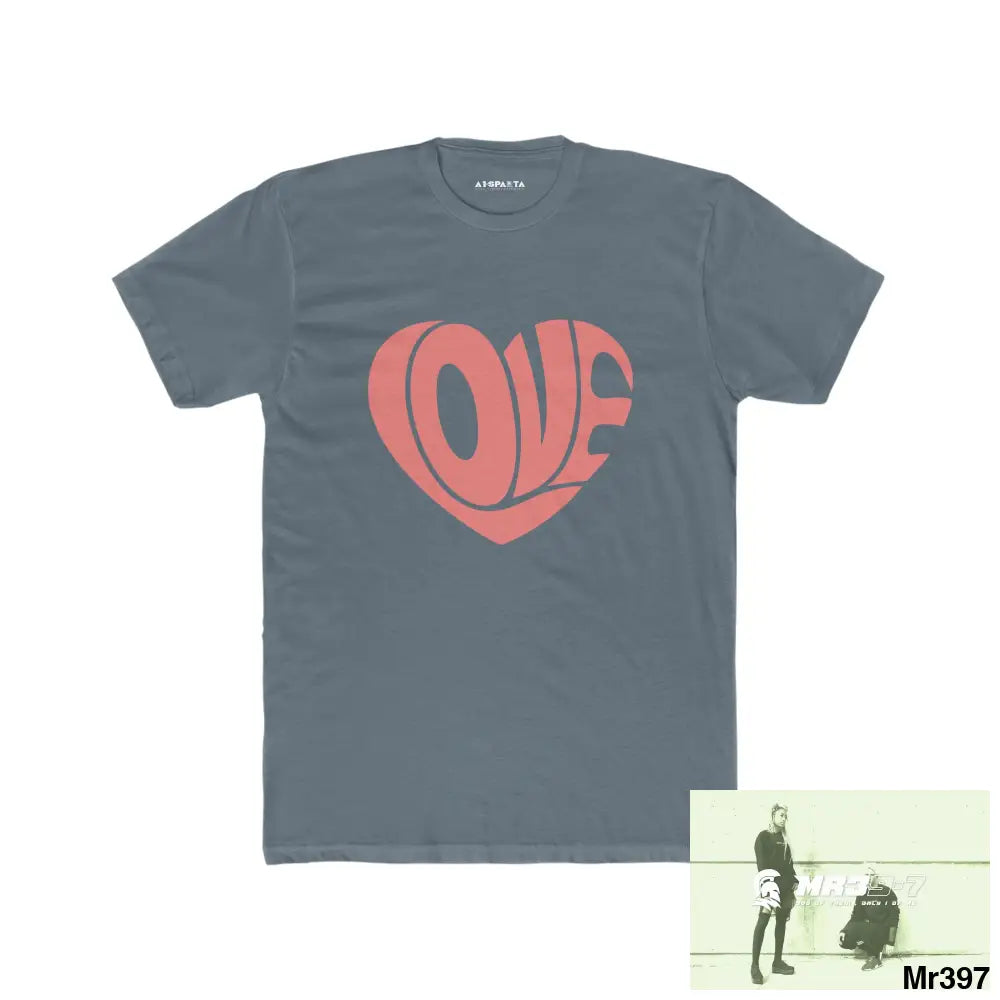 A1•Sparta Tactical Love Men’s Cotton Crew Tee Solid Indigo / S T-Shirt