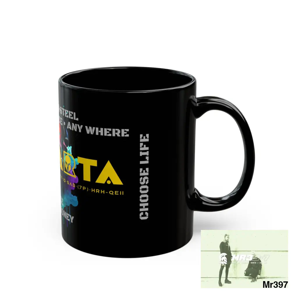 A1•Sparta Tear Drop Stitches & Steel ATAPAW Choose Life Manuka Honey Coffee 11oz Black Mug 11oz Mug