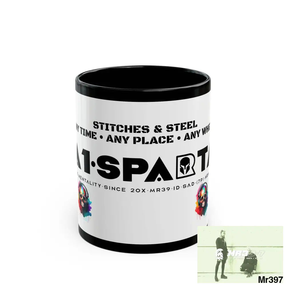 A1•Sparta Tear Drop Stitches & Steel ATAPAW Choose Life Manuka Honey Coffee 11oz Black Mug 11oz Mug