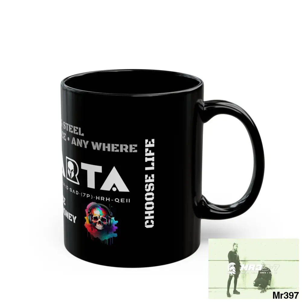A1•Sparta Tear Drop Stitches & Steel ATAPAW Choose Life Manuka Honey Coffee 11oz Black Mug 11oz Mug