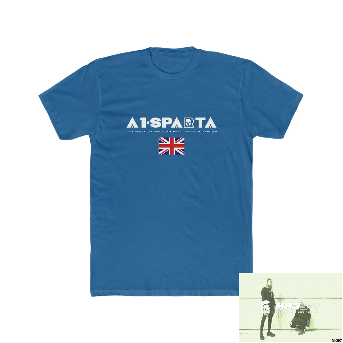 A1• Sparta & The Columbian Elements Shrewsbury 2016 My Work 2022- -23 - Men’s Cotton Crew Tee Solid Cool Blue / S