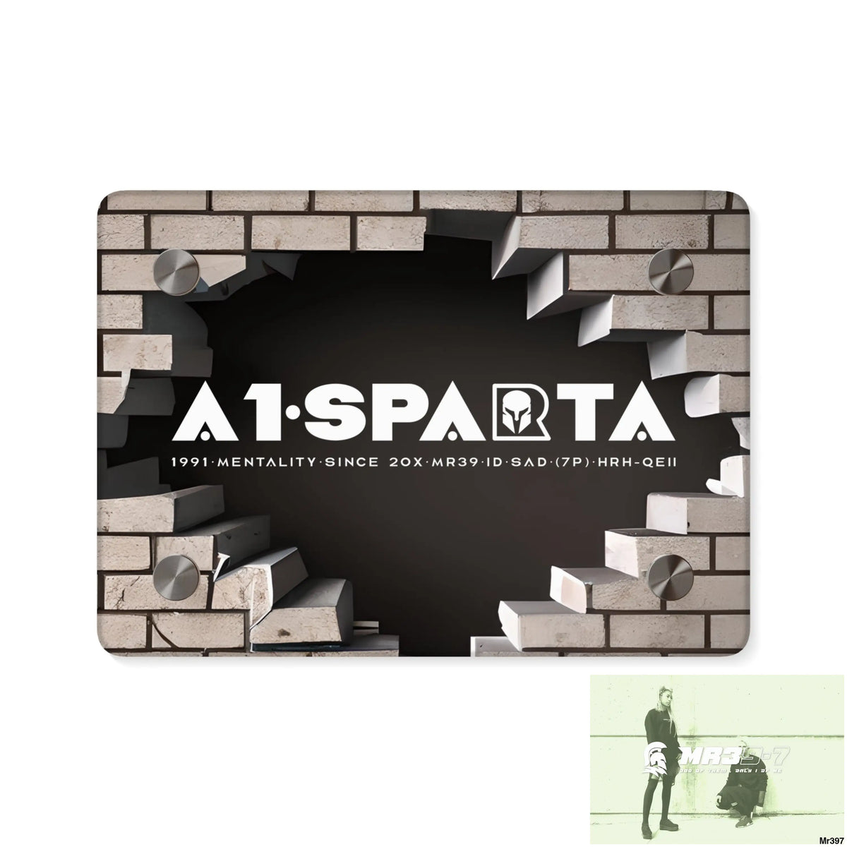 A1-Sparta Through the 3D Cracked Brick Wall Graphic Acrylic Wall Art Panels 7’’ x 5’’ (Horizontal) / 0.25’’ Home Decor