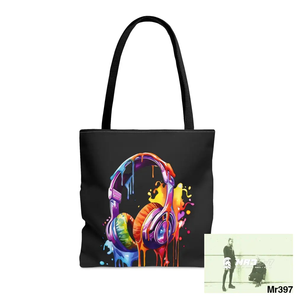 A1-Sparta Tote Bag Melting Headphones (AOP) Medium Bags