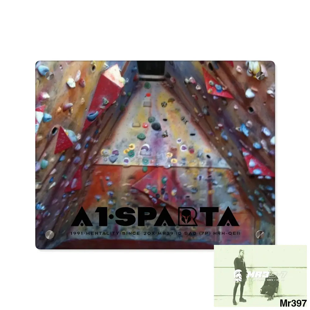 A1-Sparta Training Wall 20X Beacons Climbing centre Gwynedd - Acrylic Wall Art Panels 14″ x 11″ (Horizontal) / 0.25’’
