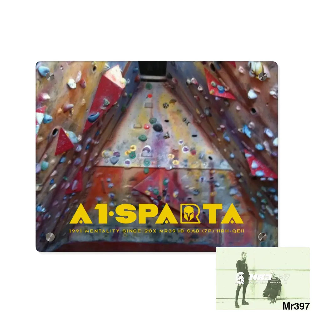 A1-Sparta Training Wall 20X Beacons Climbing centre Gwynedd - Acrylic Wall Art Panels 14″ x 11″ (Horizontal) / 0.25’’