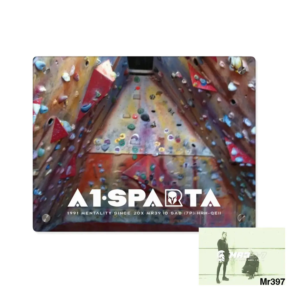 A1-Sparta Training Wall 20X Beacons Climbing centre Gwynedd - Acrylic Wall Art Panels 14″ x 11″ (Horizontal) / 0.25’’