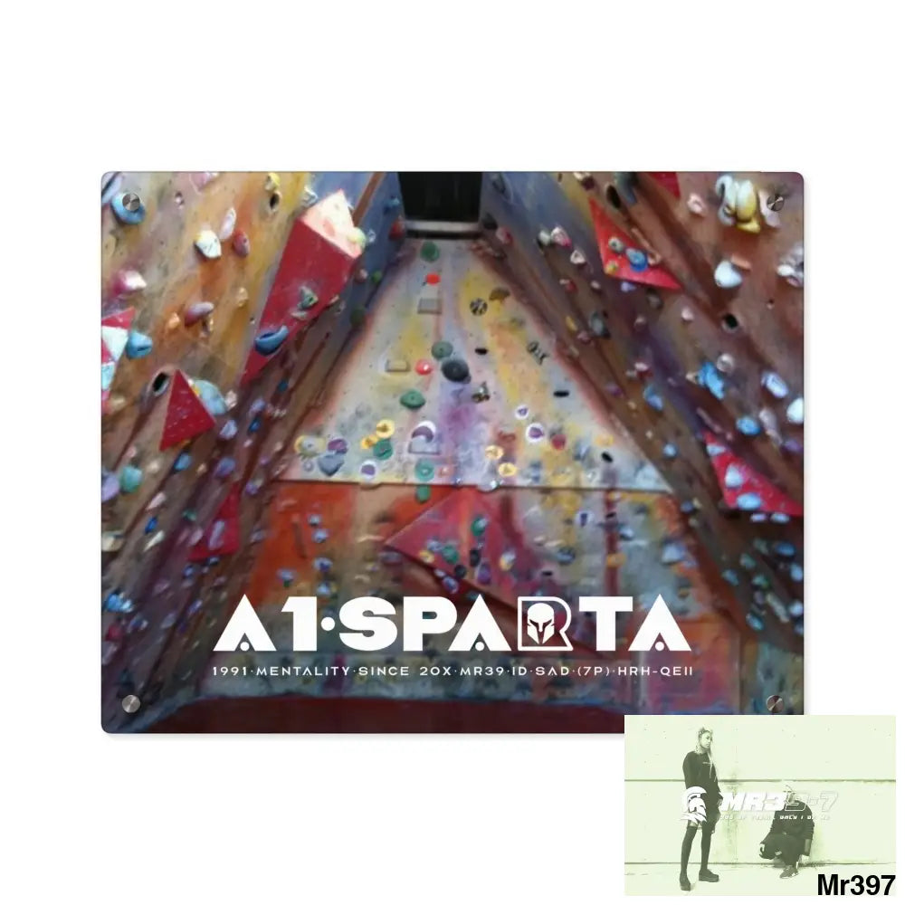 A1-Sparta Training Wall 20X Beacons Climbing centre Gwynedd - Acrylic Wall Art Panels 20″ x 16″ (Horizontal) / 0.25’’