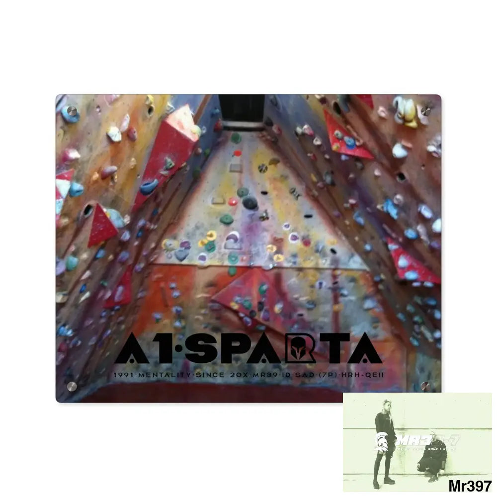 A1-Sparta Training Wall 20X Beacons Climbing centre Gwynedd - Acrylic Wall Art Panels 20″ x 16″ (Horizontal) / 0.25’’