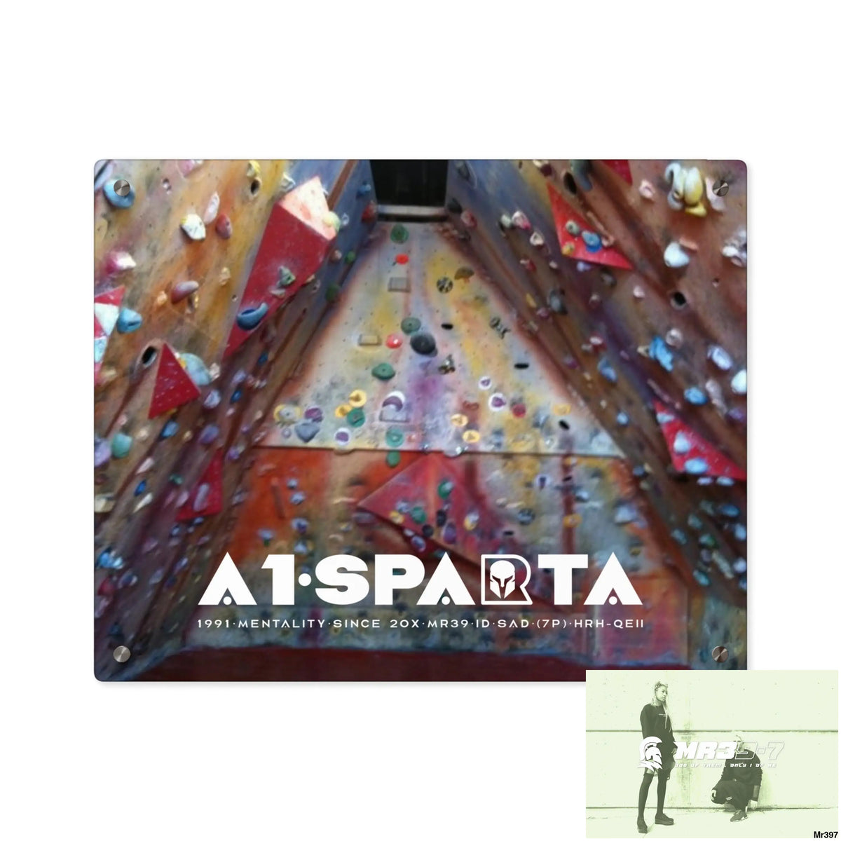 A1-Sparta Training Wall 20X Beacons Climbing centre Gwynedd - Acrylic Wall Art Panels 20″ x 16″ (Horizontal) / 0.25’’