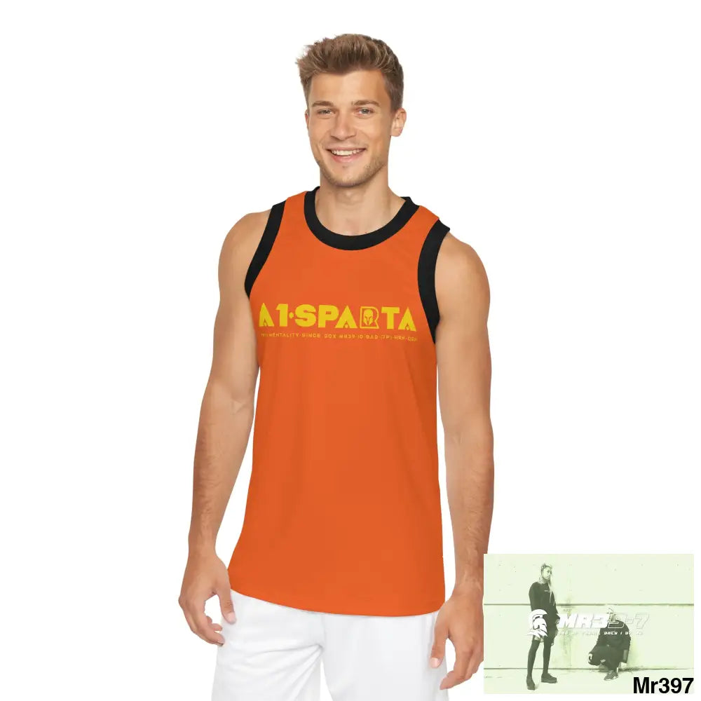 A1-Sparta Unisex Basketball Jersey (AOP) XS / Black rib All Over Prints