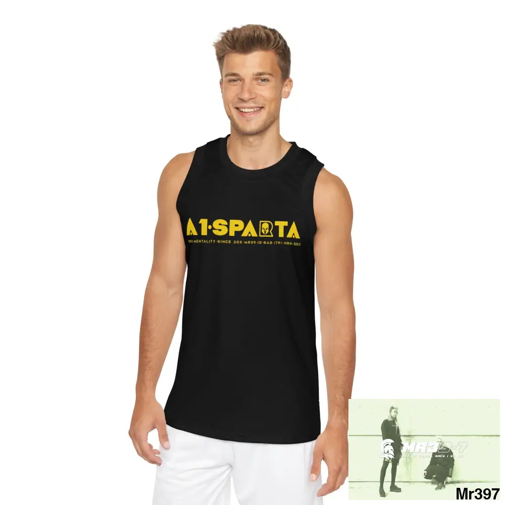 A1-Sparta Unisex Basketball Jersey (AOP) XS / Black rib All Over Prints