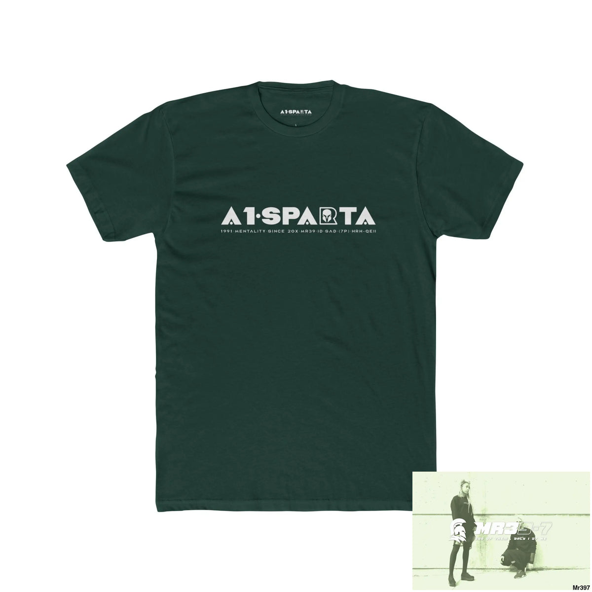 A1 Sparta White Choose Life Men’s Cotton Crew Tee Solid Forest Green / S T-Shirt