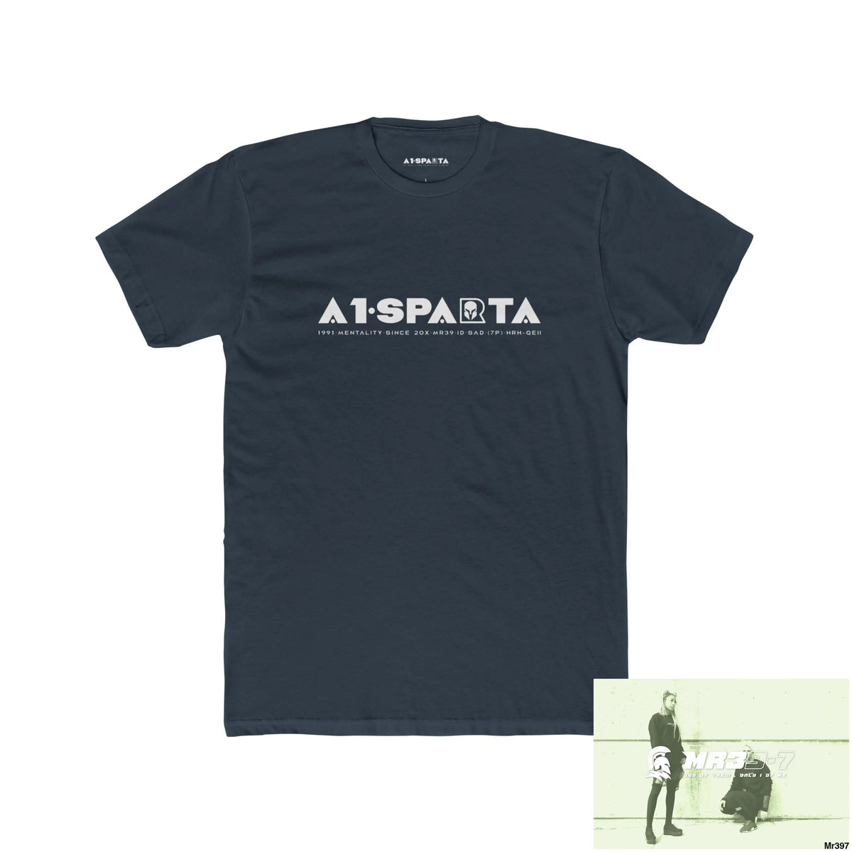 A1 Sparta White Choose Life Men’s Cotton Crew Tee Solid Indigo / S T-Shirt