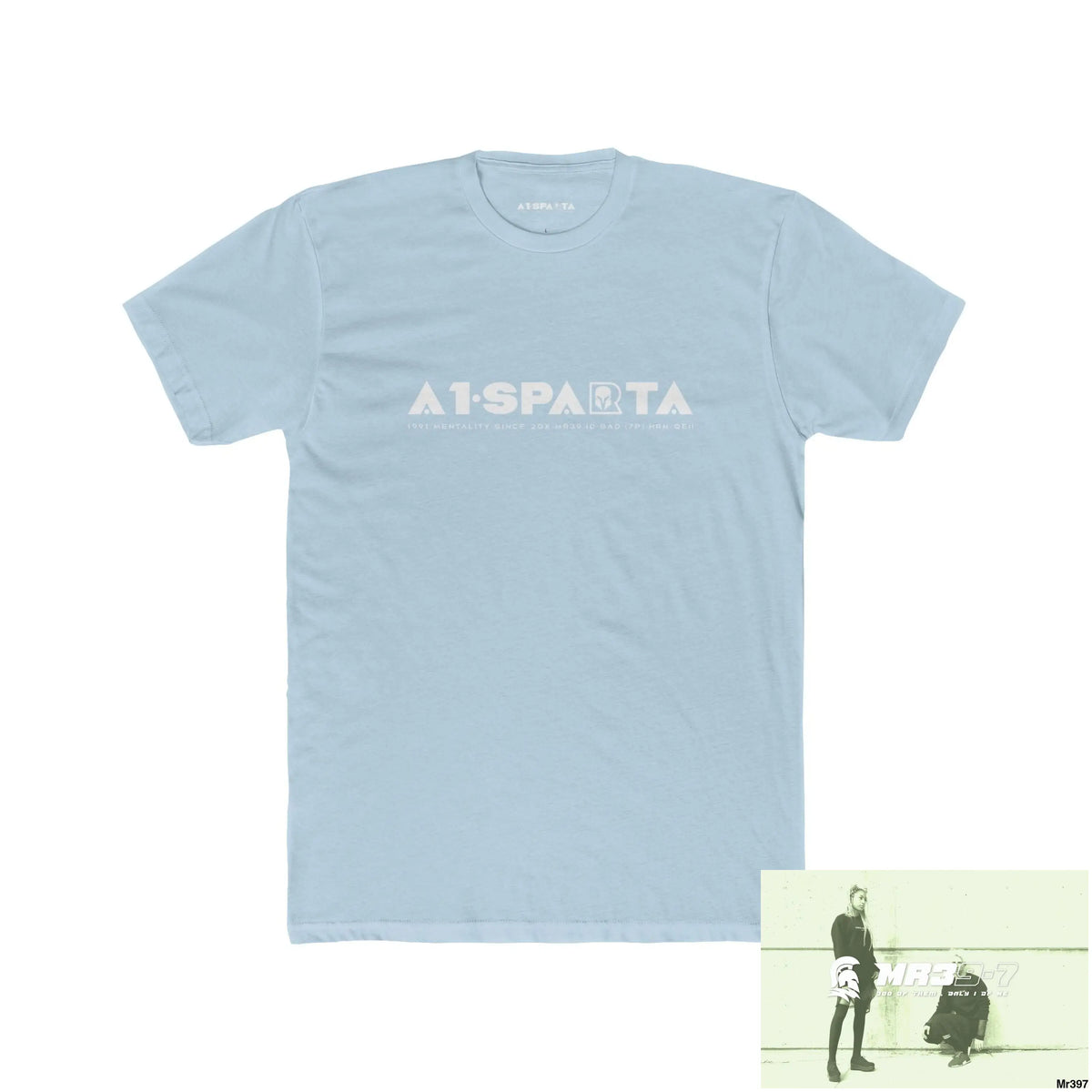 A1 Sparta White Choose Life Men’s Cotton Crew Tee Solid Light Blue / S T-Shirt