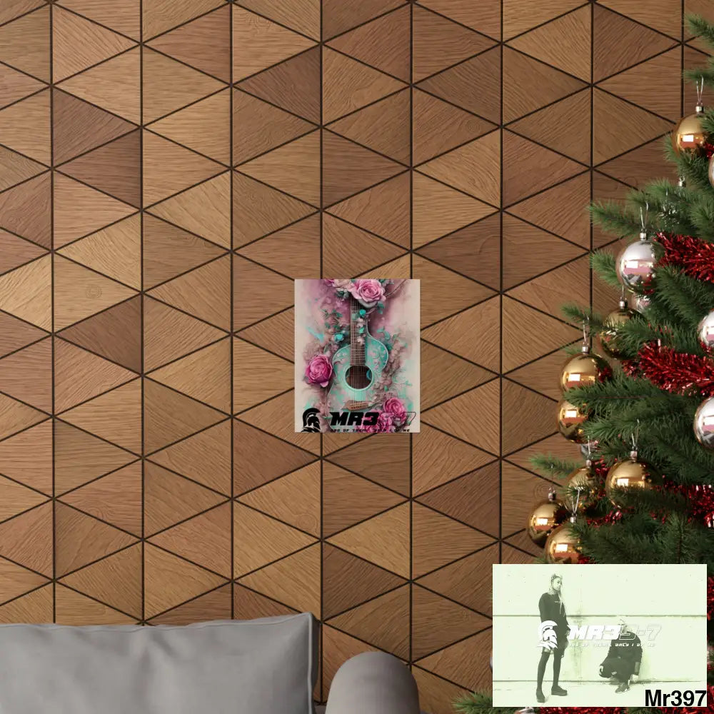 A1.Sparta with pink roses and guitar Matte Vertical Posters Poster