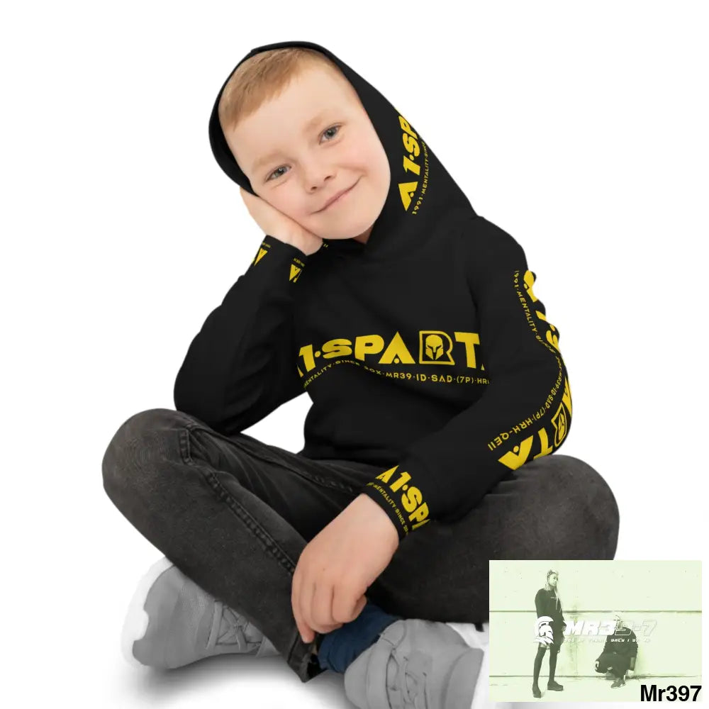 A1.Sparta with Tactical inside hood A1 Who dares Wins Mentality -. Children’s Hoodie (AOP) 2XS All Over Prints