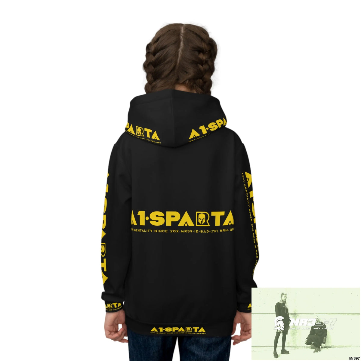 A1.Sparta with Tactical inside hood A1 Who dares Wins Mentality -. Children’s Hoodie (AOP) All Over Prints