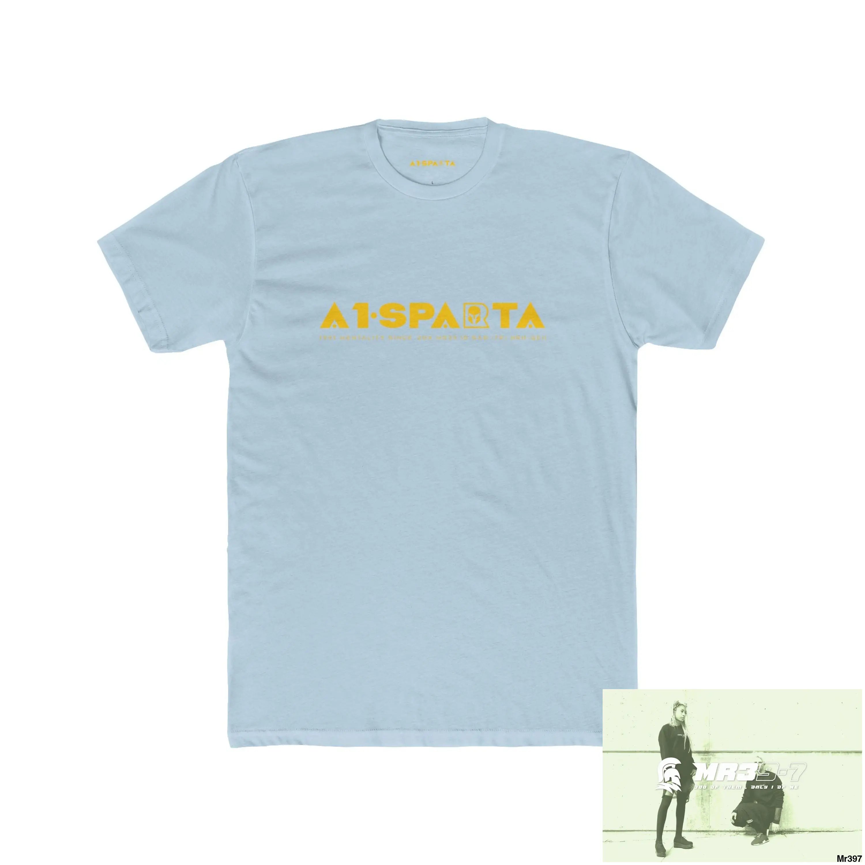A1 Sparta Yellow Choose Life Men’s Cotton Crew Tee Solid Light Blue / S T-Shirt