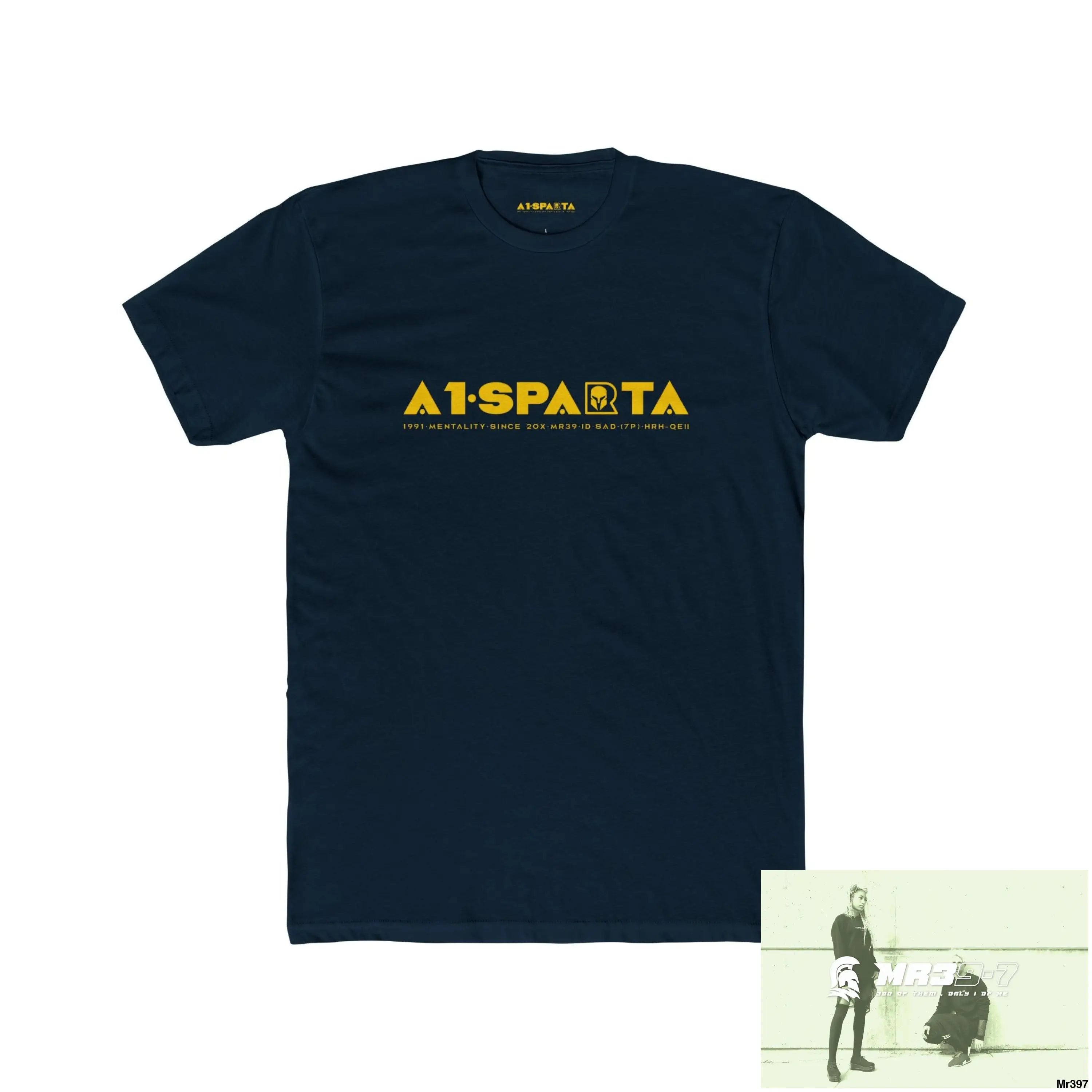 A1 Sparta Yellow Choose Life Men’s Cotton Crew Tee Solid Midnight Navy / XS T-Shirt