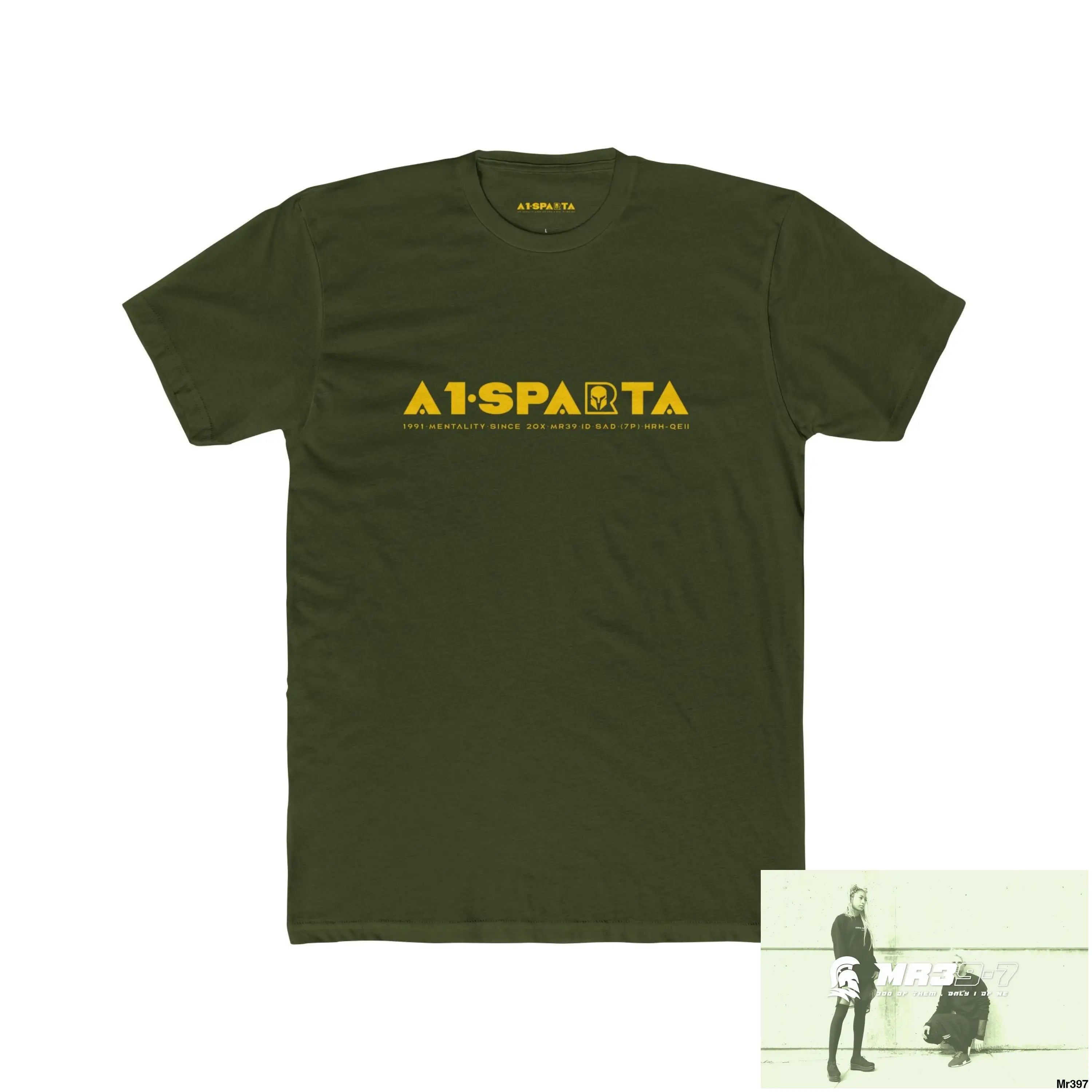 A1 Sparta Yellow Choose Life Men’s Cotton Crew Tee Solid Military Green / XS T-Shirt