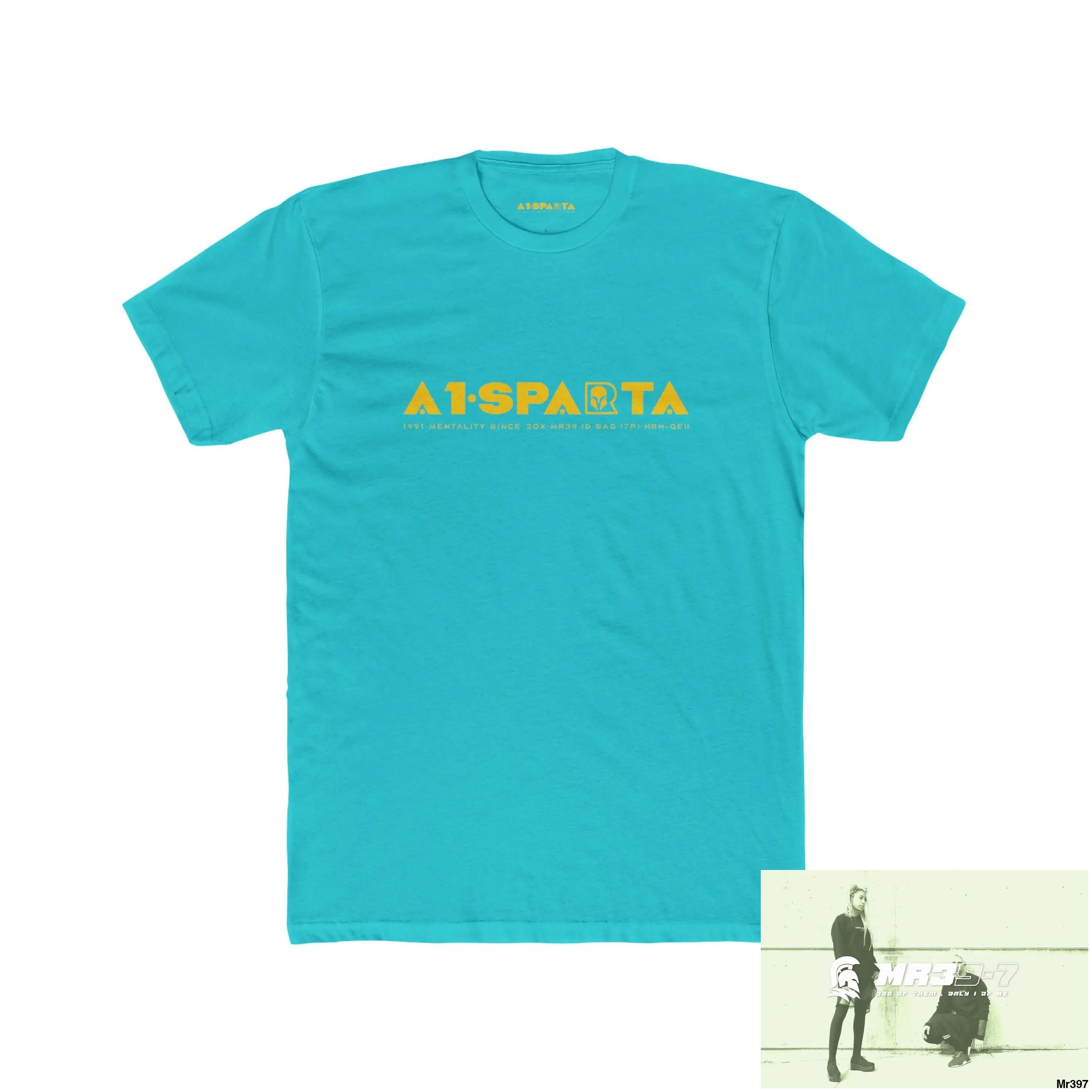 A1 Sparta Yellow Choose Life Men’s Cotton Crew Tee Solid Tahiti Blue / S T-Shirt