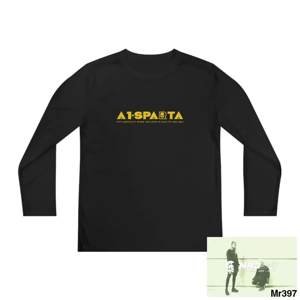 A1-Sparta Youth Long Sleeve Competitor Tee Black / S Kids clothes