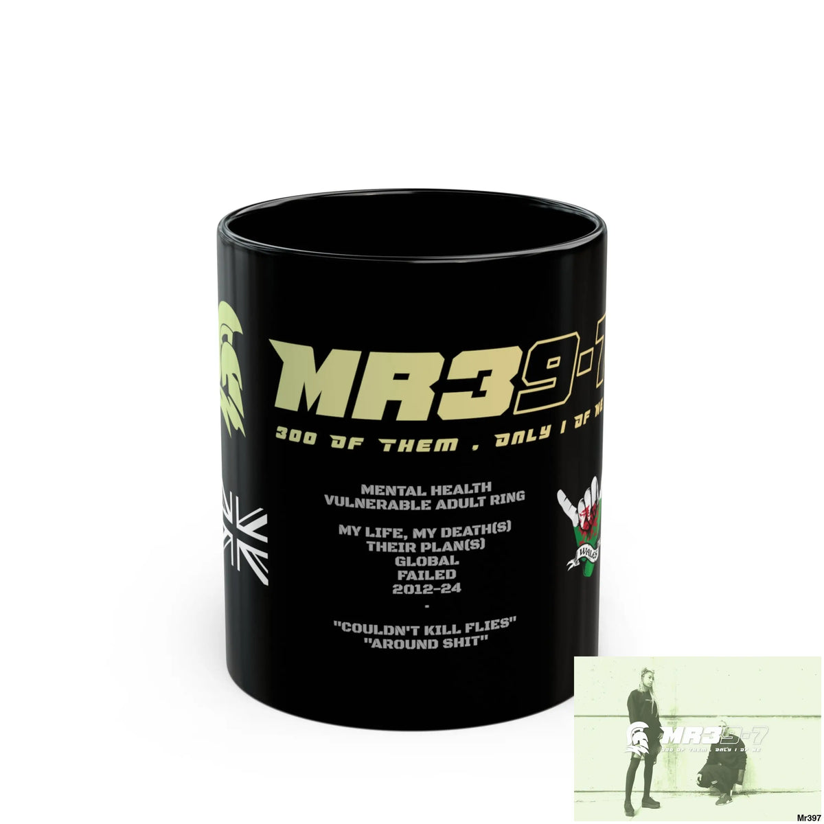 A1•Sparta11oz Tactical GB / Wales Black Mug Mental Health VAR / My Life My Deaths Their Plans Failed Couldn’t kill