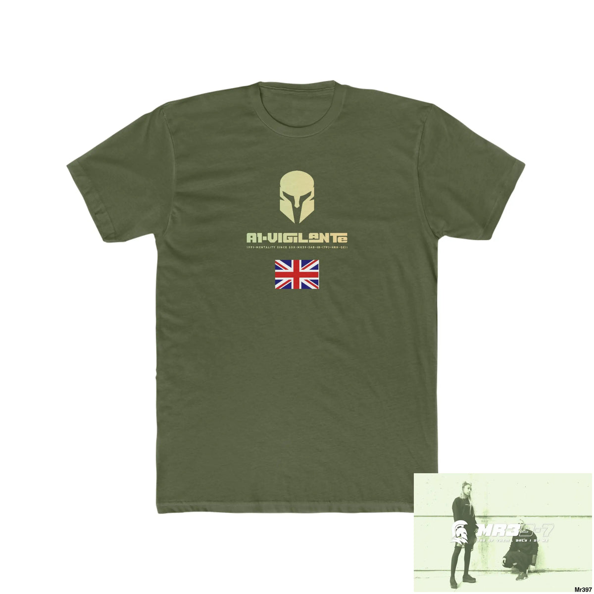 A1-Vigiante Sparta undercover SAS assassination Men’s Cotton Crew Tee Solid Military Green / XS T-Shirt