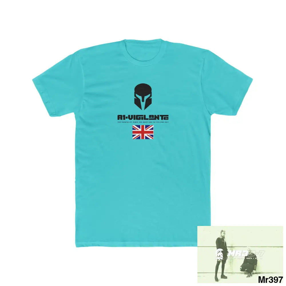 A1-Vigiante Sparta undercover SAS assassination Men’s Cotton Crew Tee Solid Tahiti Blue / S T-Shirt