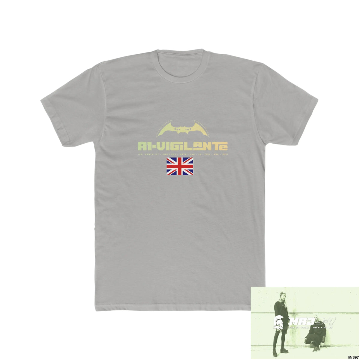 A1-Vigiante undercover SAS assassination Men’s Cotton Crew Tee Solid Light Grey / S T-Shirt