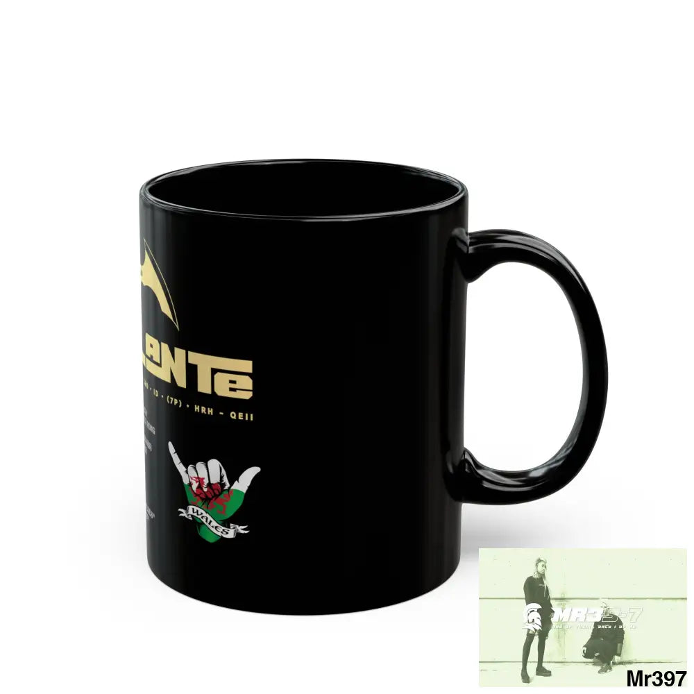 A1• Vigilante 11oz Tactical GB / Wales Black Mug Mental Health VAR / My Life My Deaths Their Plans Failed Couldn’t kill