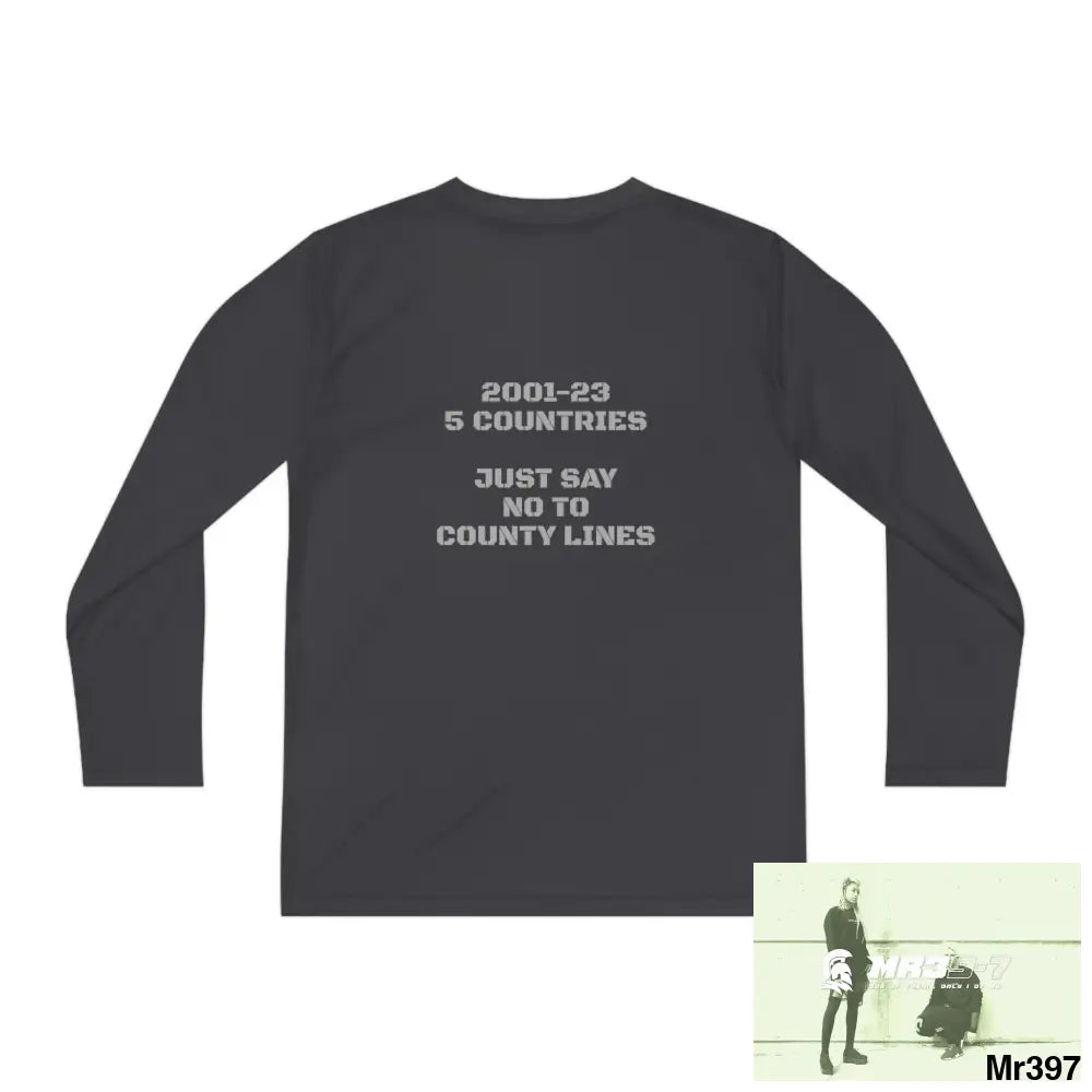 A1-Vigilante 2001-23 5 Countries Just Say No To County Lines Youth Long Sleeve Competitor Tee Kids clothes