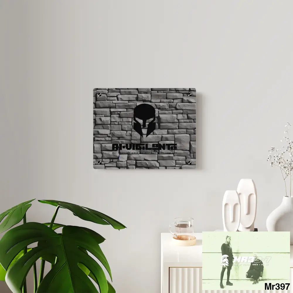 A1-Vigilante 3D Dark Black Brick Wall 32k Ultrarealistic High quality Acrylic Wall Art Panels Home Decor