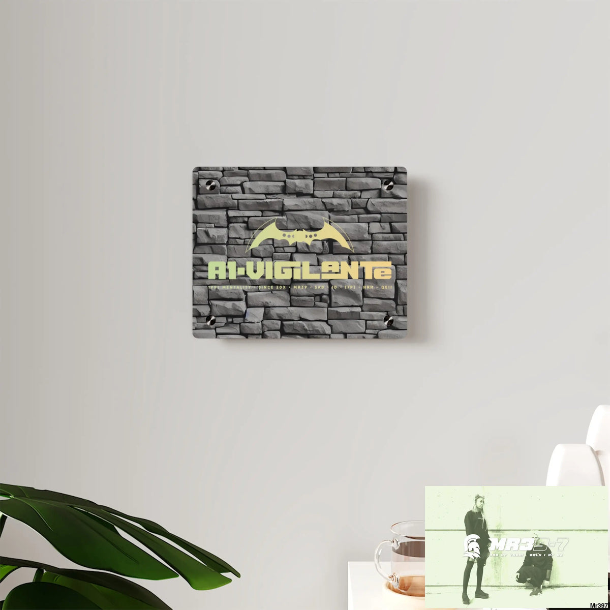 A1-Vigilante 3D Dark Black Brick Wall 32k Ultrarealistic High quality Acrylic Wall Art Panels Home Decor